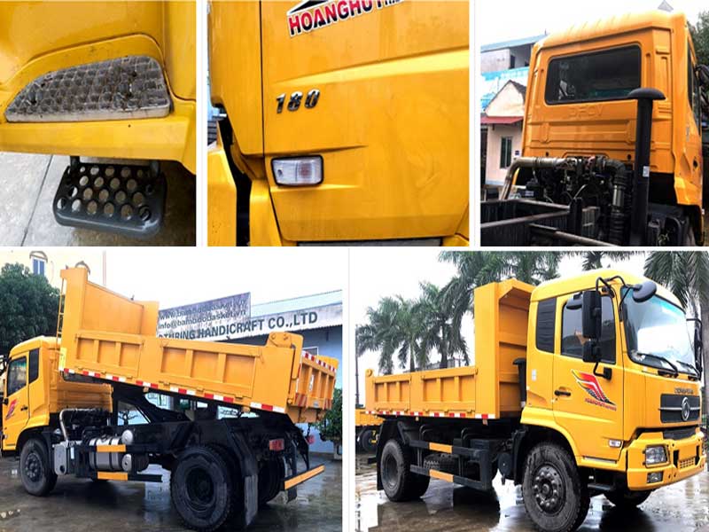 Xe ben (4x2) Dongfeng Hoàng Huy 8 tấn - 180HP - Cầu 13 tấn - Thùng vuông dài 4.5M