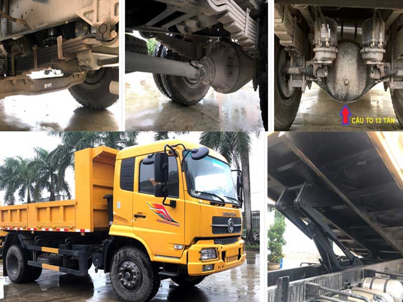 Thiết kế ngoại thất Xe ben 8 tấn Dongfeng Hoàng Huy – Cầu 13 tấn – Thùng dài 4.5M