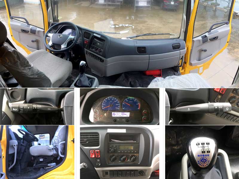 Thiết kế nội thất Cabin xe ben 2 chân Dongfeng Hoàng Huy 8 tấn - 180HP- Cầu 13 tấn - Thùng dài 4.5M - Nhập khẩu chính hãng