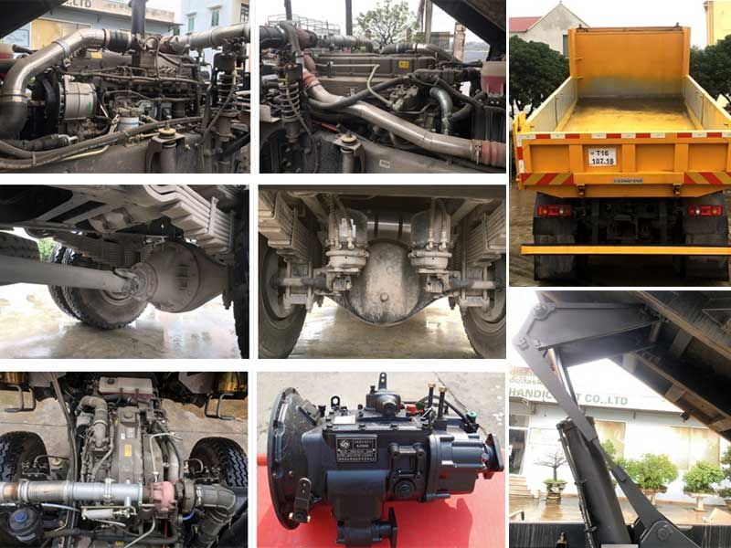 Thiết kế thùng ben. Hệ thống ben tự đổ Xe ben 8 tấn Dongfeng Hoàng Huy - 180HP - Cầu 13 tấn - Ben chữ A